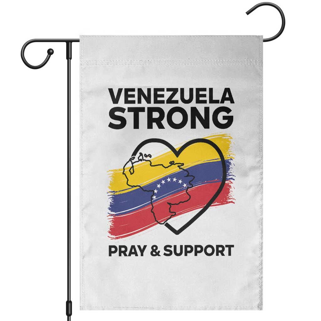 Venezuela Strong Pray and Support Garden Flag Solidarity Patriotic Venezuelan Flag Map Heart
