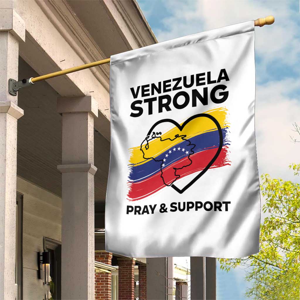Venezuela Strong Pray and Support Garden Flag Solidarity Patriotic Venezuelan Flag Map Heart