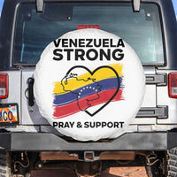 Venezuela Strong Pray and Support Spare Tire Cover Solidarity Patriotic Venezuelan Flag Map Heart