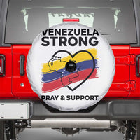 Venezuela Strong Pray and Support Spare Tire Cover Solidarity Patriotic Venezuelan Flag Map Heart