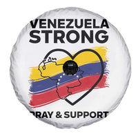 Venezuela Strong Pray and Support Spare Tire Cover Solidarity Patriotic Venezuelan Flag Map Heart
