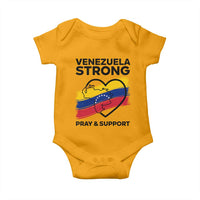 Venezuela Strong Pray and Support Baby Onesie Solidarity Patriotic Venezuelan Flag Map Heart