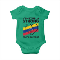 Venezuela Strong Pray and Support Baby Onesie Solidarity Patriotic Venezuelan Flag Map Heart