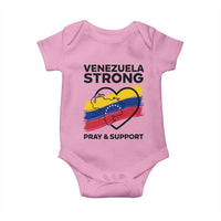 Venezuela Strong Pray and Support Baby Onesie Solidarity Patriotic Venezuelan Flag Map Heart