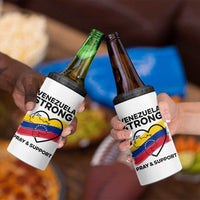 Venezuela Strong Pray and Support 4 in 1 Can Cooler Tumbler Solidarity Patriotic Venezuelan Flag Map Heart