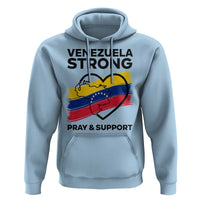 Venezuela Strong Pray and Support Hoodie Solidarity Patriotic Venezuelan Flag Map Heart