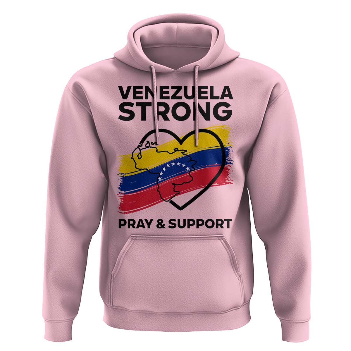 Venezuela Strong Pray and Support Hoodie Solidarity Patriotic Venezuelan Flag Map Heart