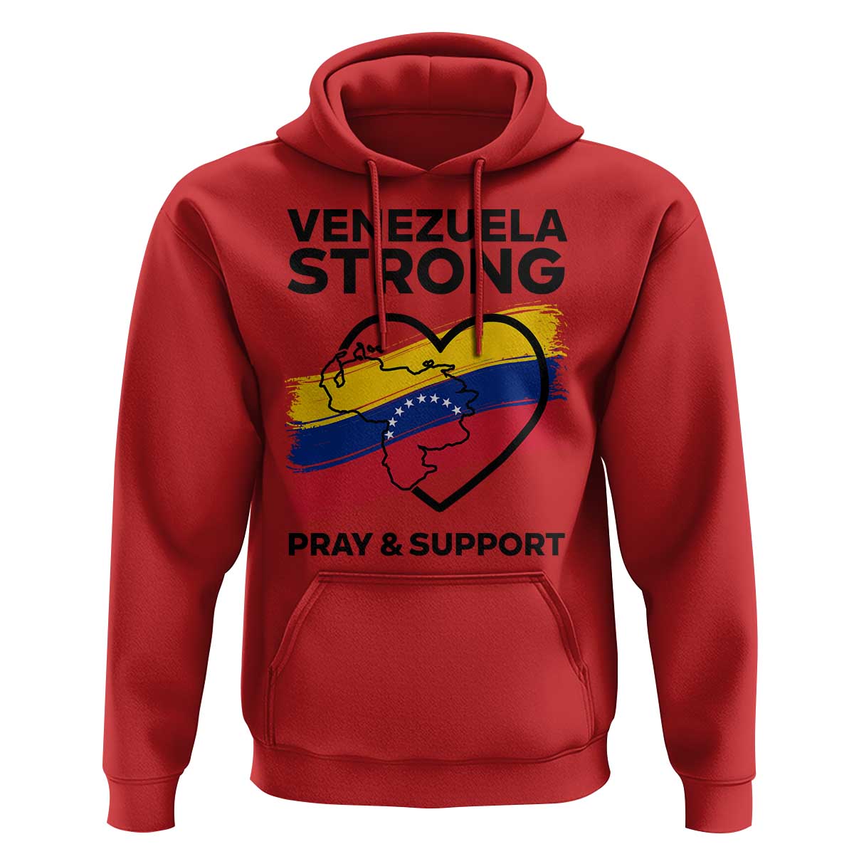 Venezuela Strong Pray and Support Hoodie Solidarity Patriotic Venezuelan Flag Map Heart