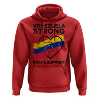 Venezuela Strong Pray and Support Hoodie Solidarity Patriotic Venezuelan Flag Map Heart