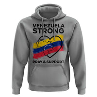 Venezuela Strong Pray and Support Hoodie Solidarity Patriotic Venezuelan Flag Map Heart