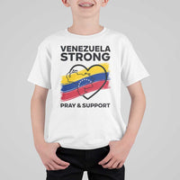 Venezuela Strong Pray and Support T Shirt For Kid Solidarity Patriotic Venezuelan Flag Map Heart