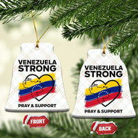 Venezuela Strong Pray and Support Ceramic Ornament Solidarity Patriotic Venezuelan Flag Map Heart