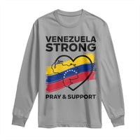 Venezuela Strong Pray and Support Long Sleeve Shirt Solidarity Patriotic Venezuelan Flag Map Heart