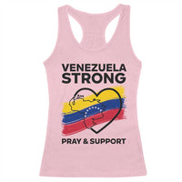 Venezuela Strong Pray and Support Racerback Tank Top Solidarity Patriotic Venezuelan Flag Map Heart