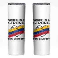 Venezuela Strong Pray and Support Skinny Tumbler Solidarity Patriotic Venezuelan Flag Map Heart