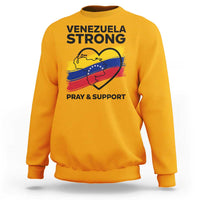 Venezuela Strong Pray and Support Sweatshirt Solidarity Patriotic Venezuelan Flag Map Heart