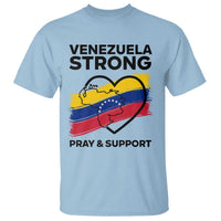 Venezuela Strong Pray and Support T Shirt Solidarity Patriotic Venezuelan Flag Map Heart