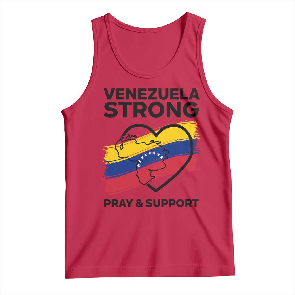 Venezuela Strong Pray and Support Tank Top Solidarity Patriotic Venezuelan Flag Map Heart