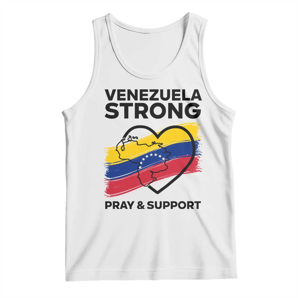 Venezuela Strong Pray and Support Tank Top Solidarity Patriotic Venezuelan Flag Map Heart