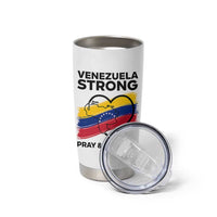 Venezuela Strong Pray and Support Tumbler Cup Solidarity Patriotic Venezuelan Flag Map Heart