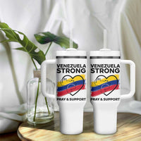 Venezuela Strong Pray and Support Tumbler With Handle Solidarity Patriotic Venezuelan Flag Map Heart