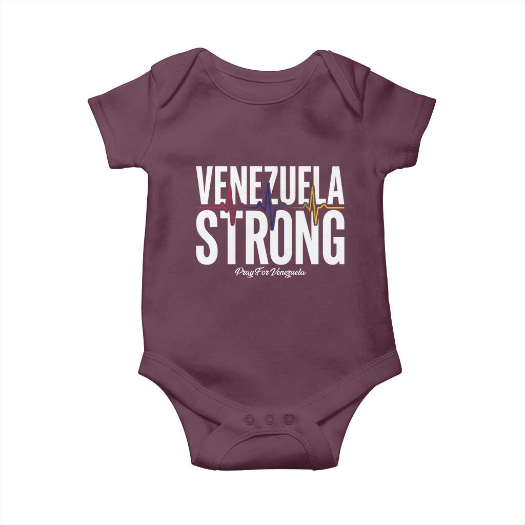 Venezuela Strong Venezuelan Heartbeat Baby Onesie Solidarity Resilience Hope and Prayer