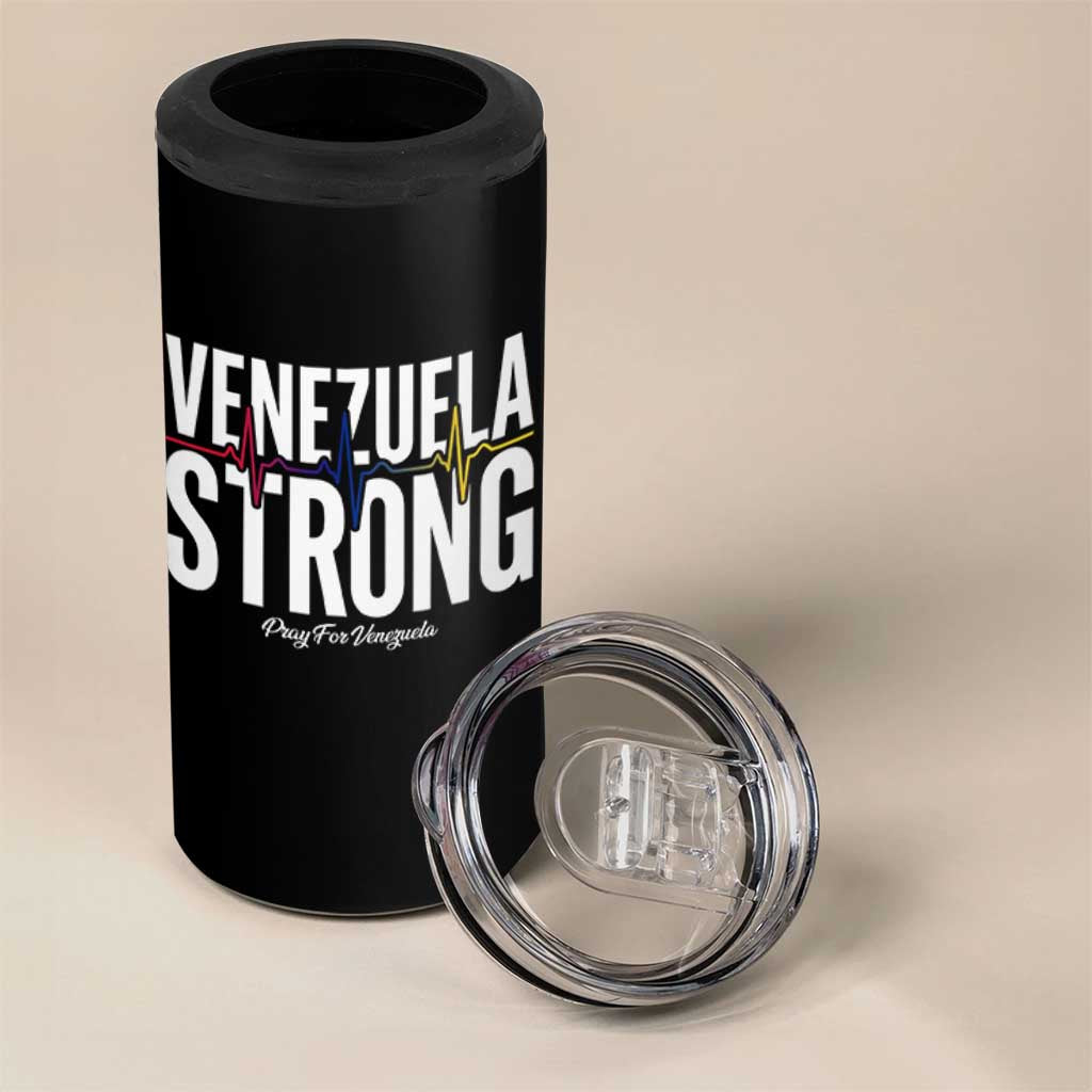 Venezuela Strong Venezuelan Heartbeat 4 in 1 Can Cooler Tumbler Solidarity Resilience Hope and Prayer