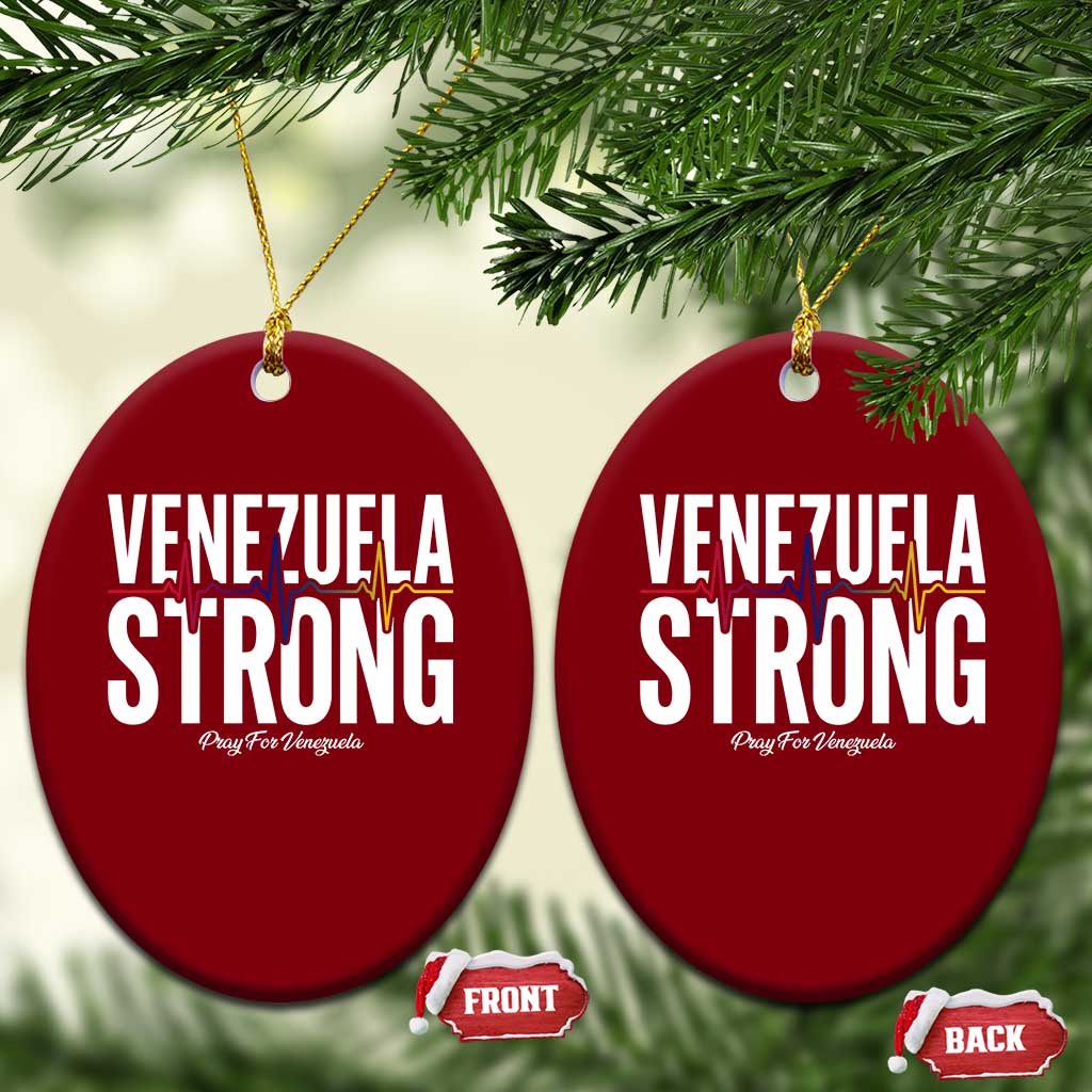 Venezuela Strong Venezuelan Heartbeat Ceramic Ornament Solidarity Resilience Hope and Prayer