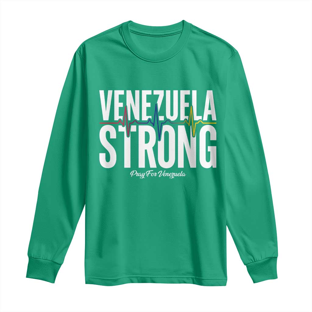 Venezuela Strong Venezuelan Heartbeat Long Sleeve Shirt Solidarity Resilience Hope and Prayer