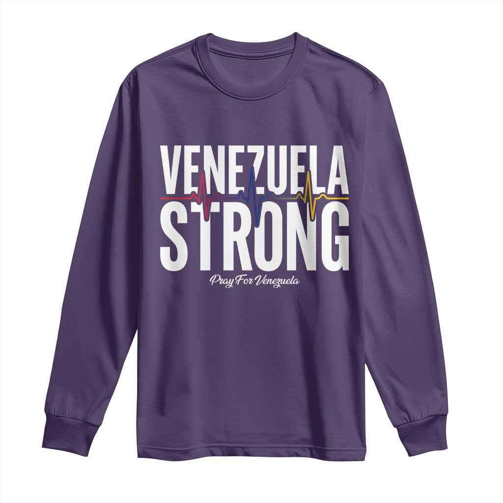Venezuela Strong Venezuelan Heartbeat Long Sleeve Shirt Solidarity Resilience Hope and Prayer