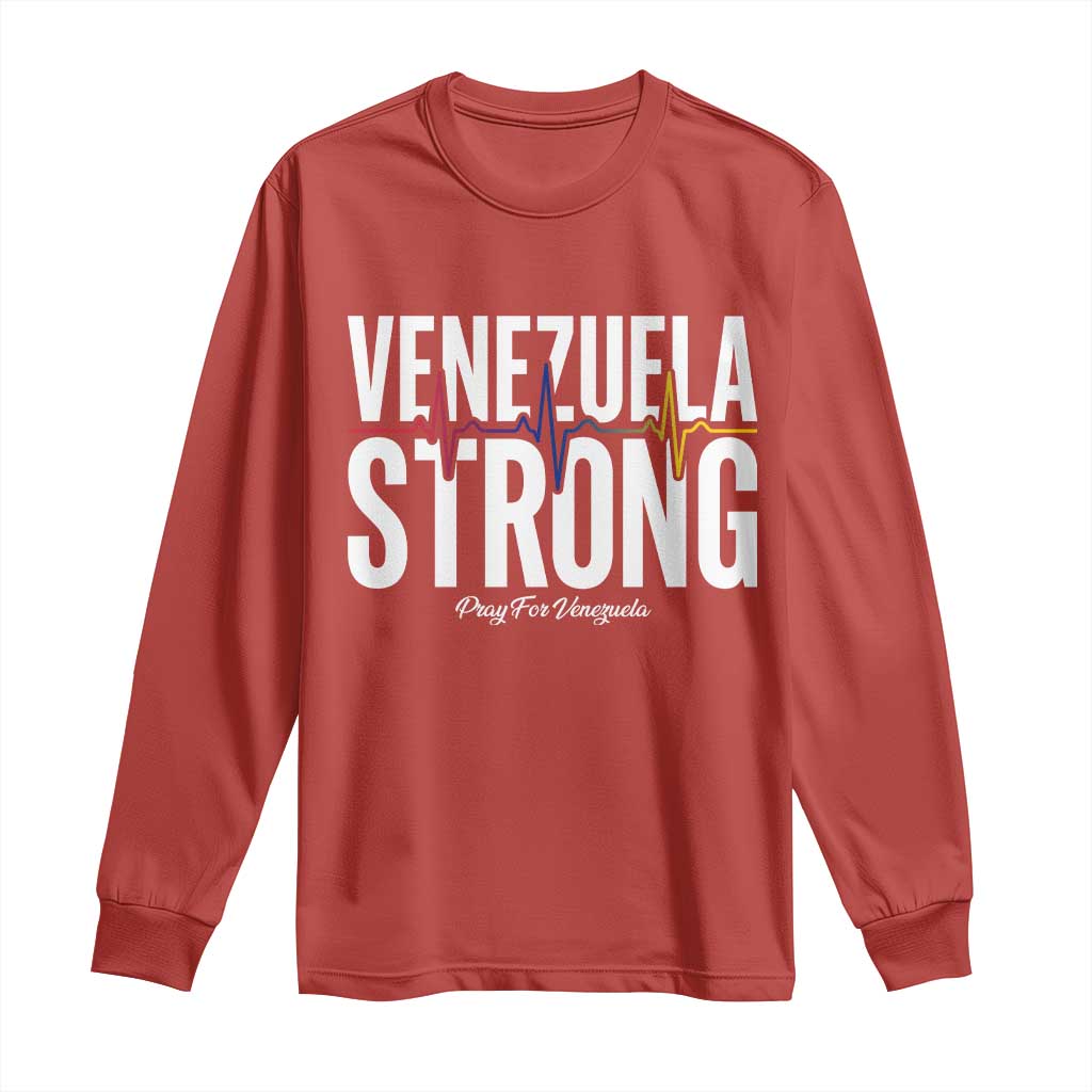 Venezuela Strong Venezuelan Heartbeat Long Sleeve Shirt Solidarity Resilience Hope and Prayer