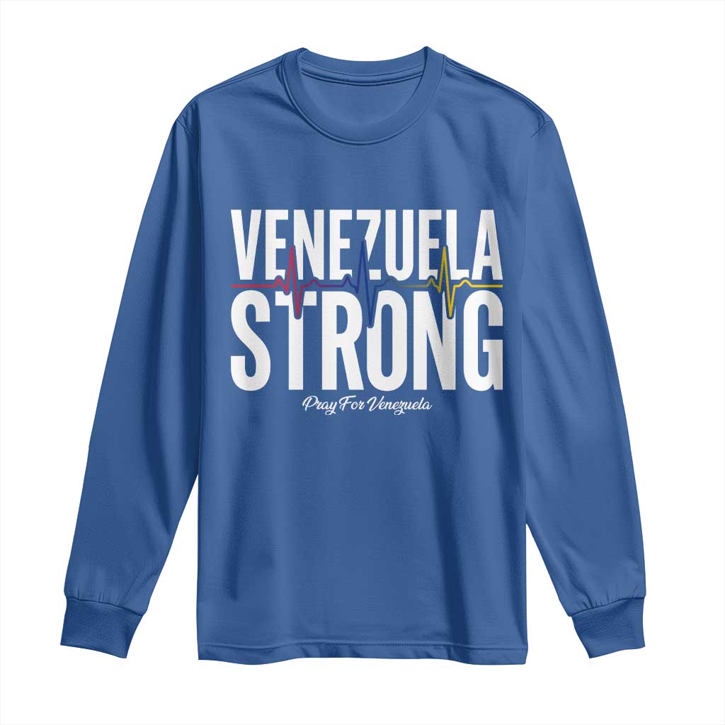 Venezuela Strong Venezuelan Heartbeat Long Sleeve Shirt Solidarity Resilience Hope and Prayer