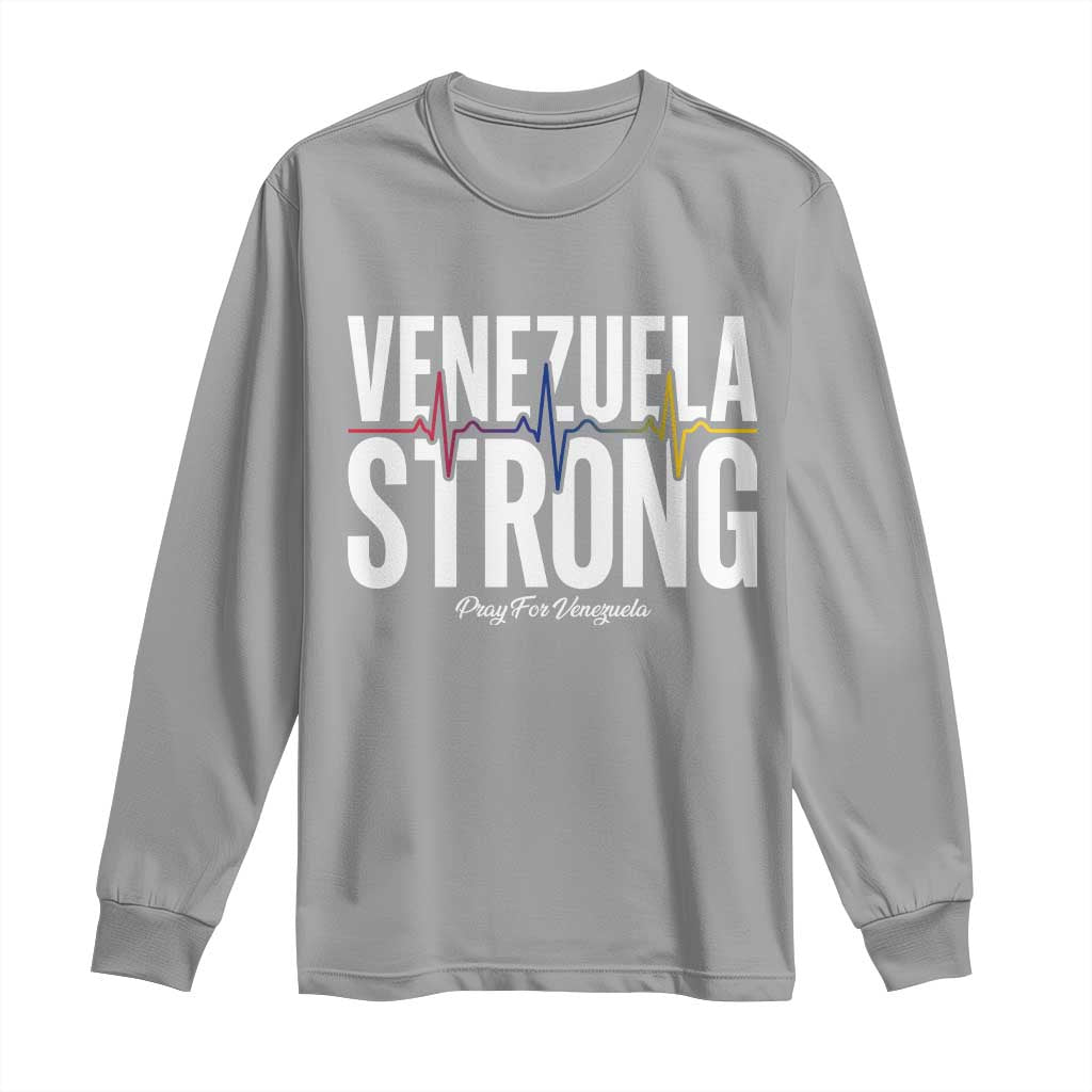 Venezuela Strong Venezuelan Heartbeat Long Sleeve Shirt Solidarity Resilience Hope and Prayer