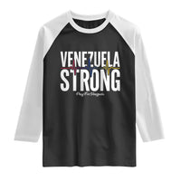 Venezuela Strong Venezuelan Heartbeat Raglan Shirt Solidarity Resilience Hope and Prayer