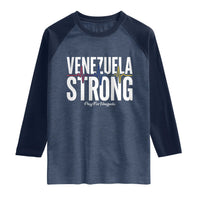 Venezuela Strong Venezuelan Heartbeat Raglan Shirt Solidarity Resilience Hope and Prayer