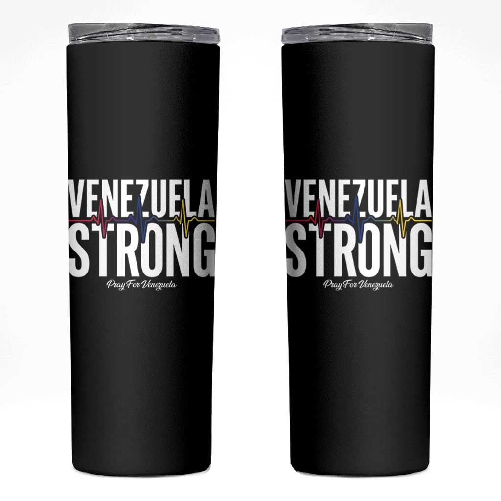 Venezuela Strong Venezuelan Heartbeat Skinny Tumbler Solidarity Resilience Hope and Prayer