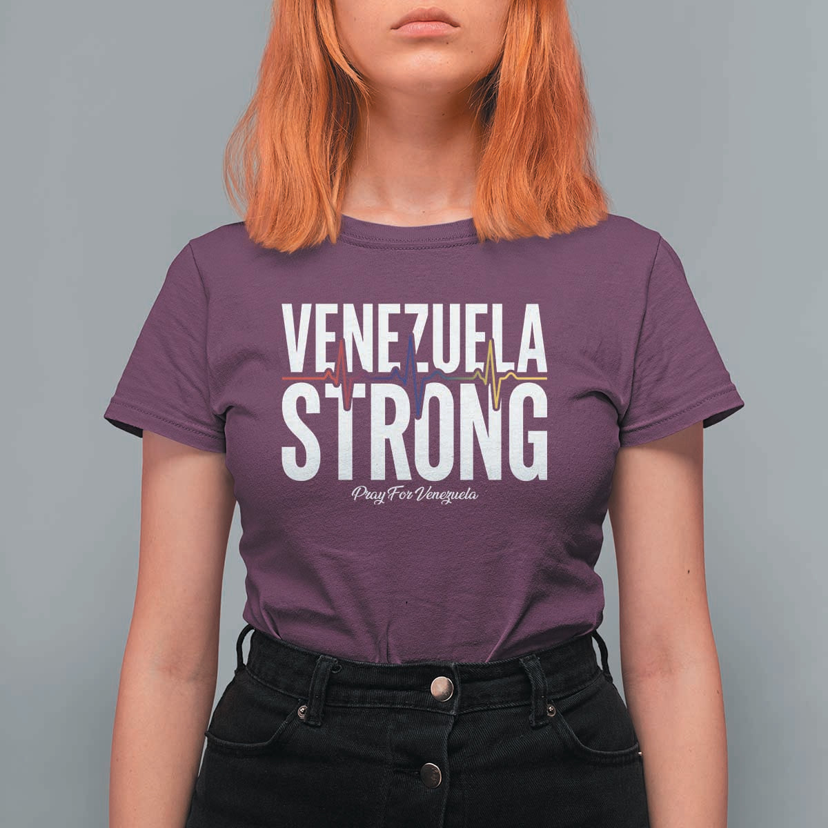 Venezuela Strong Venezuelan Heartbeat T Shirt For Women Solidarity Resilience Hope and Prayer