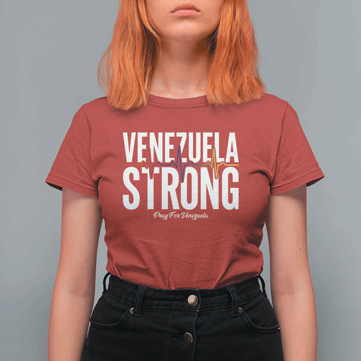 Venezuela Strong Venezuelan Heartbeat T Shirt For Women Solidarity Resilience Hope and Prayer