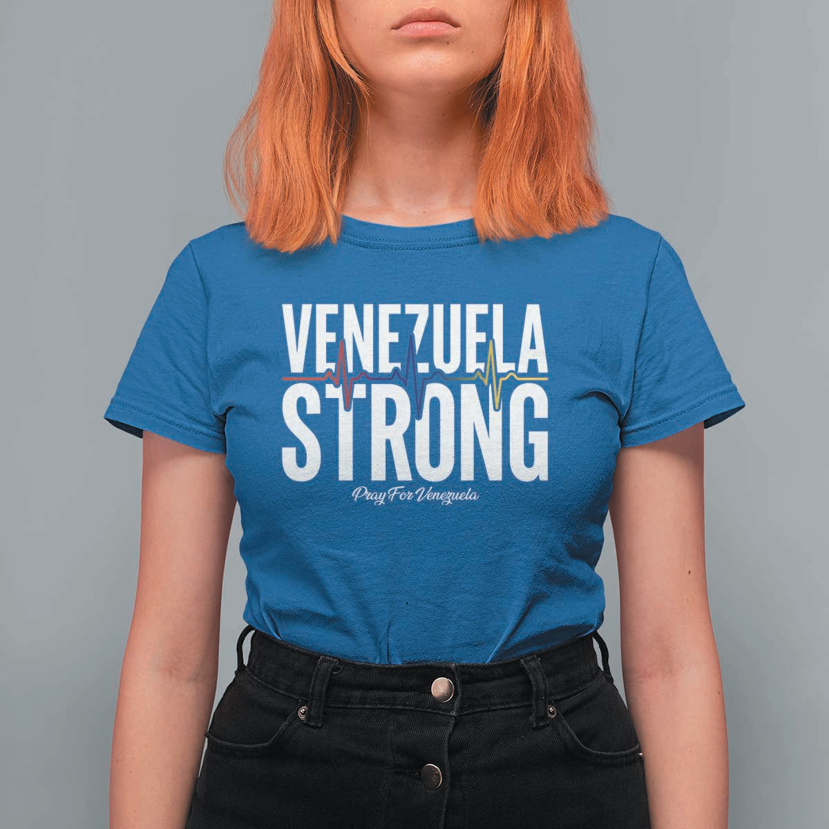 Venezuela Strong Venezuelan Heartbeat T Shirt For Women Solidarity Resilience Hope and Prayer