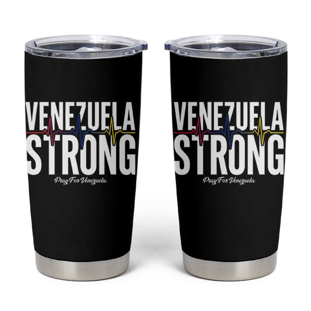Venezuela Strong Venezuelan Heartbeat Tumbler Cup Solidarity Resilience Hope and Prayer