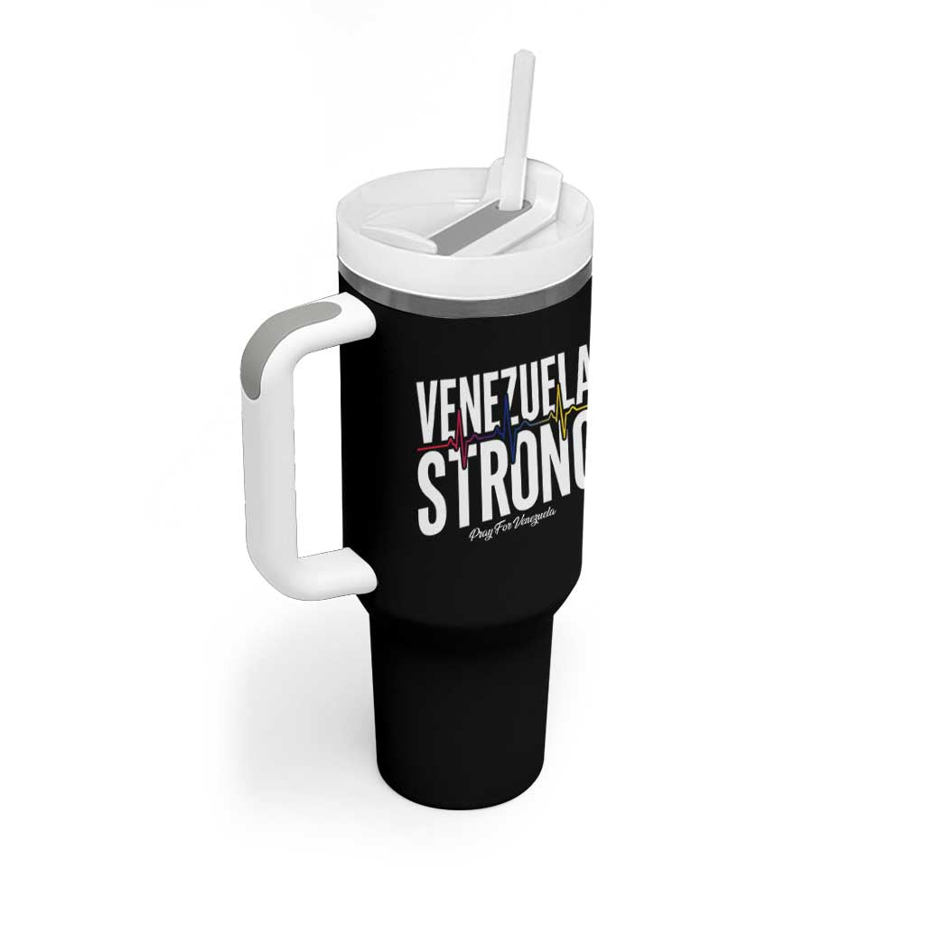 Venezuela Strong Venezuelan Heartbeat Tumbler With Handle Solidarity Resilience Hope and Prayer