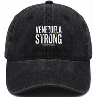 Venezuela Strong Venezuelan Heartbeat Washed Cotton Baseball Cap Solidarity Resilience Hope and Prayer