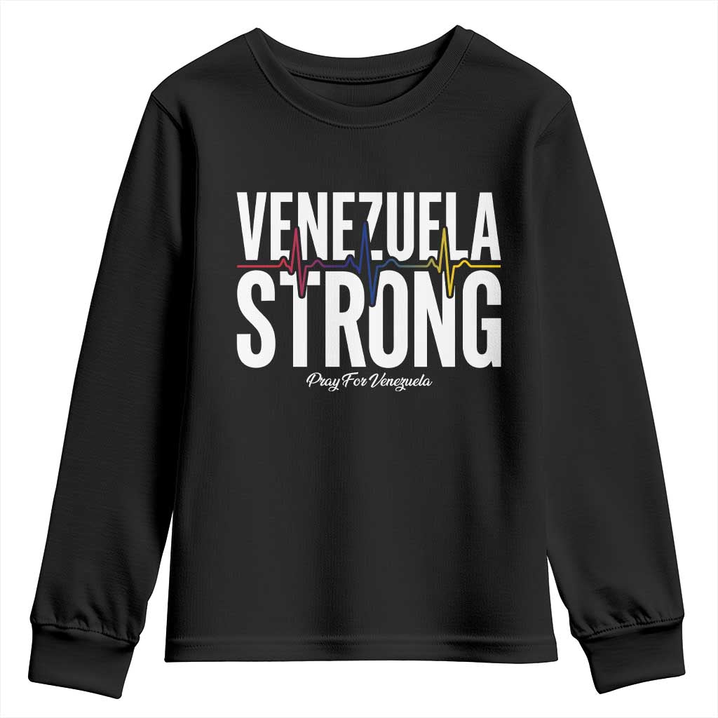 Venezuela Strong Venezuelan Heartbeat Youth Sweatshirt Solidarity Resilience Hope and Prayer