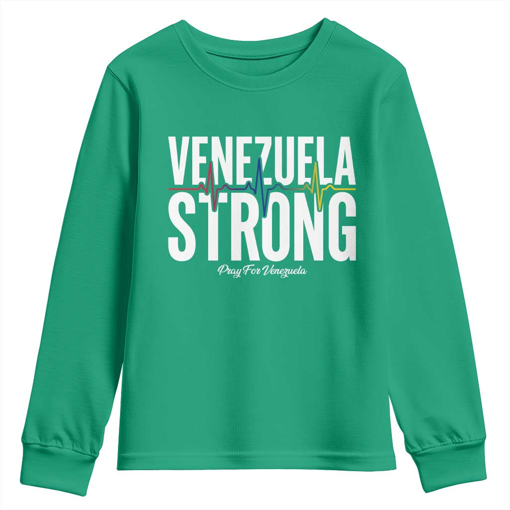 Venezuela Strong Venezuelan Heartbeat Youth Sweatshirt Solidarity Resilience Hope and Prayer