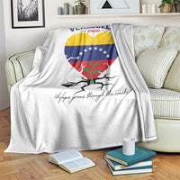 Venezuela Strong Healing Support Throw Blanket Hope Grows Through Cracks Venezuelan Flag Heart