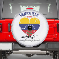 Venezuela Strong Healing Support Spare Tire Cover Hope Grows Through Cracks Venezuelan Flag Heart