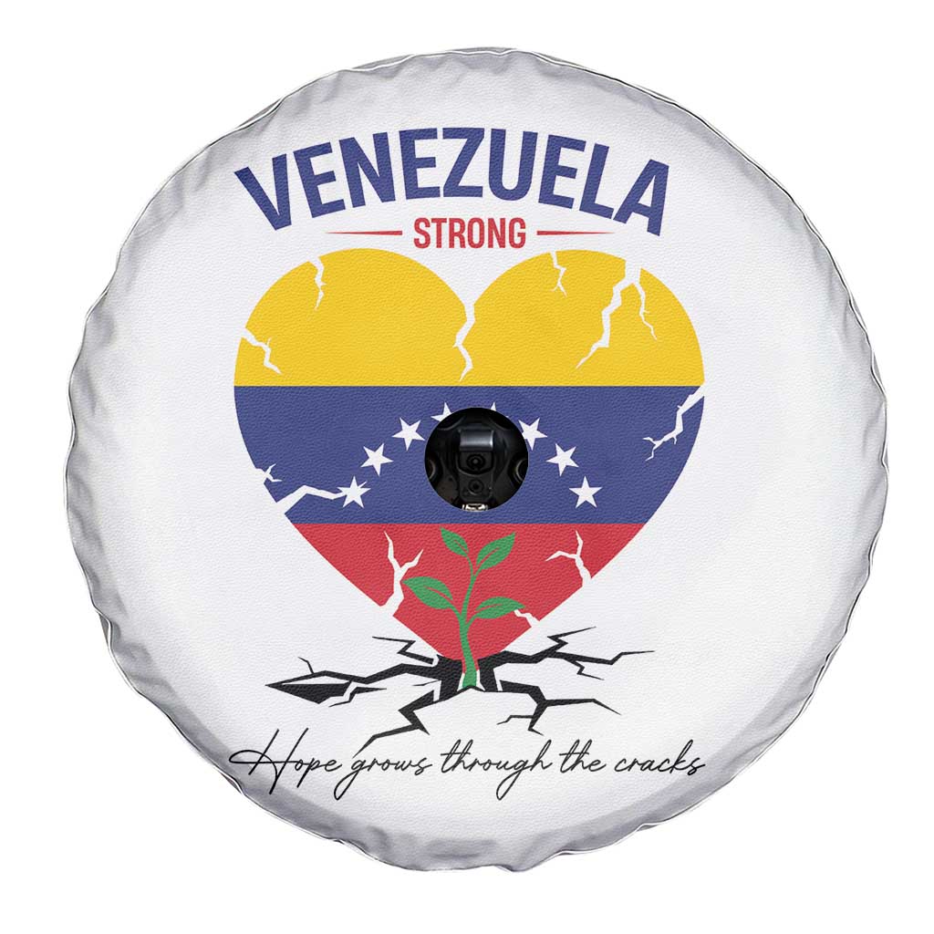 Venezuela Strong Healing Support Spare Tire Cover Hope Grows Through Cracks Venezuelan Flag Heart
