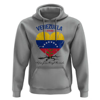 Venezuela Strong Healing Support Hoodie Hope Grows Through Cracks Venezuelan Flag Heart