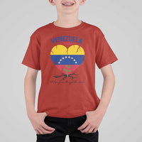 Venezuela Strong Healing Support T Shirt For Kid Hope Grows Through Cracks Venezuelan Flag Heart
