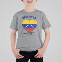 Venezuela Strong Healing Support T Shirt For Kid Hope Grows Through Cracks Venezuelan Flag Heart